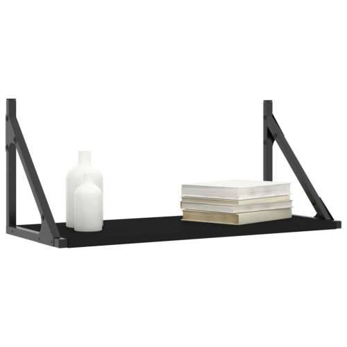 Zidne police 2 kom crne 60 x 25 x 25,5 cm od konstruiranog drva - Crna 60 x 25 x 25.5 cm 2 1 Cijena