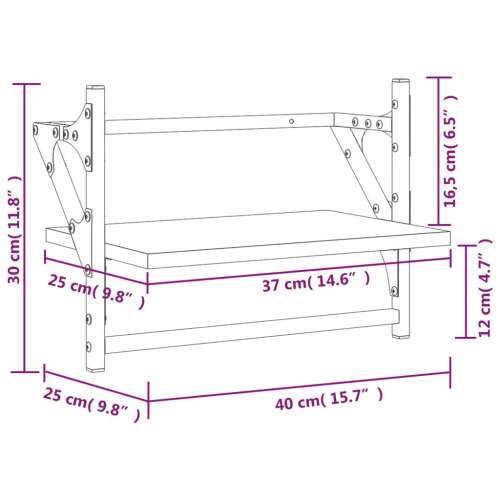 Zidne police s prečkama 2 kom boja hrasta sonome 40x25x30 cm - sonoma hrast 40 x 25 x 30 cm 2 1 Cijena
