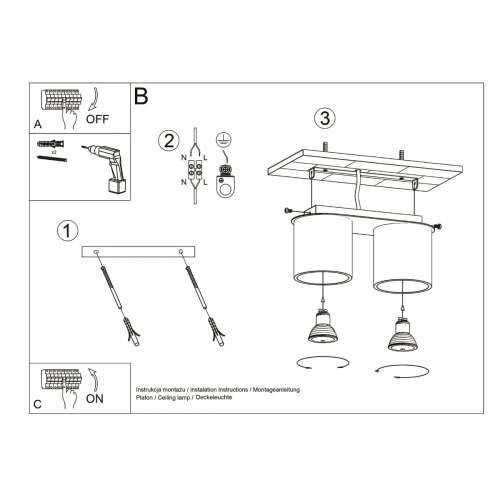 Stropna lampa ORBIS 2 siva Cijena