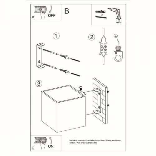 Zidna lampa QUAD 1 crna Cijena