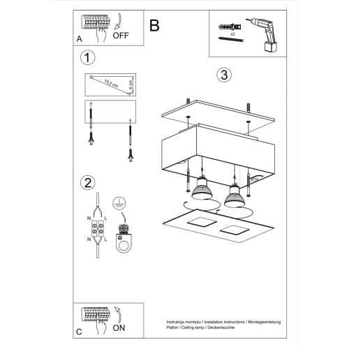 Stropna lampa MONO 2 crna Cijena