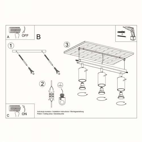 Stropna lampa RING 3 bijela Cijena