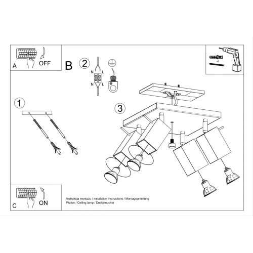 Stropna lampa MERIDA 4 crna Cijena
