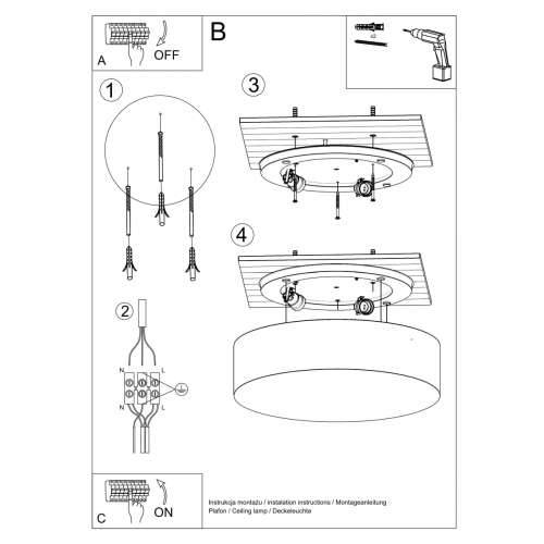 Stropna lampa ARENA 45 crna Cijena