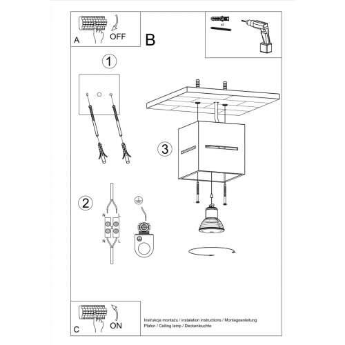 Stropna lampa LOBO crna Cijena