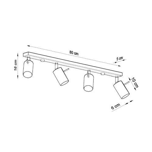 Stropna lampa RING 4L crna Cijena
