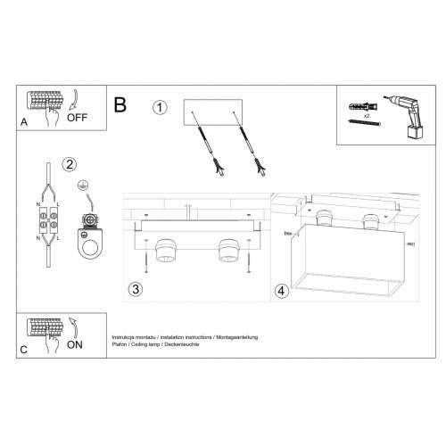 Stropna lampa QUAD crna Cijena