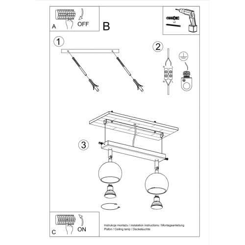 Stropna lampa OCULARE 2 crna Cijena