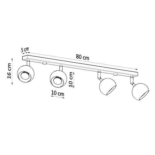 Stropna lampa OCULARE 4L crna Cijena