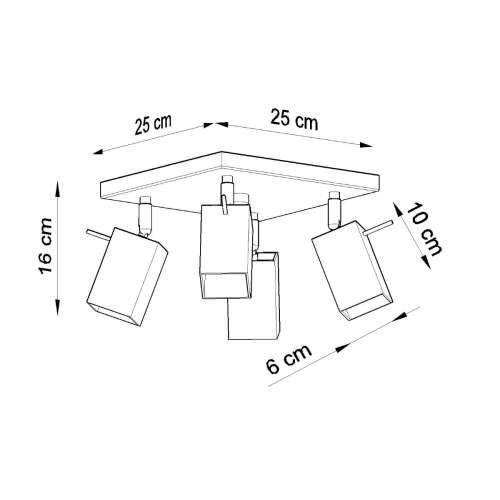 Stropna lampa MERIDA 4 siva Cijena