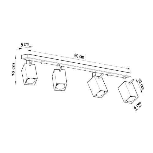 Stropna lampa MERIDA 4L siva Cijena
