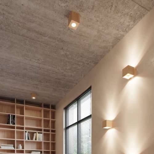 Zidna lampa QUAD prirodno drvo Cijena