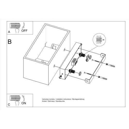 Zidna lampa QUAD MAXI siva Cijena