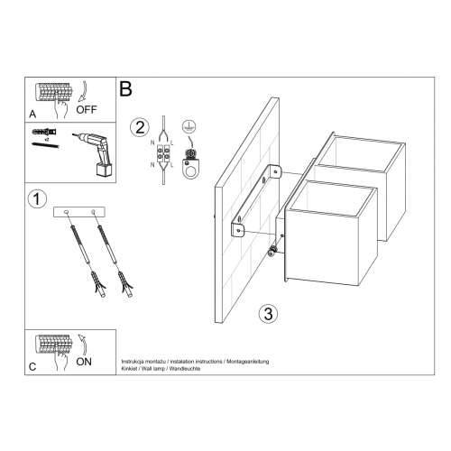 Zidna lampa QUAD 2 crna Cijena