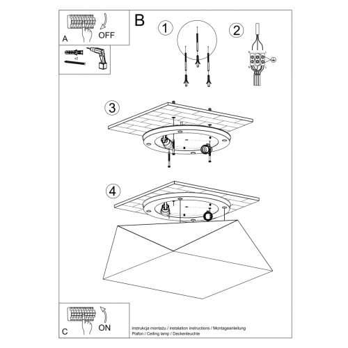 Stropna lampa HEXA 35 srebrna Cijena