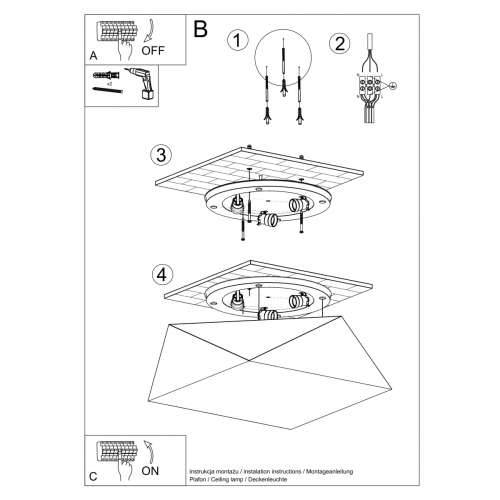 Stropna lampa HEXA 45 srebrna Cijena