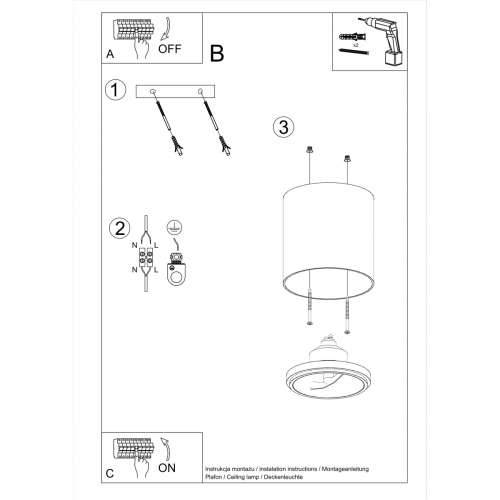 Stropna lampa TIUBE crna Cijena