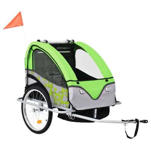 2-u-1 prikolica za bicikl i kolica zeleno-siva Cijena
