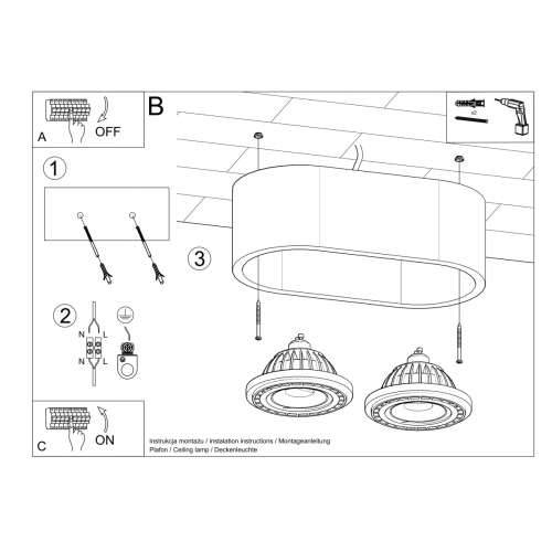 Stropna lampa BASIC 2 beton Cijena