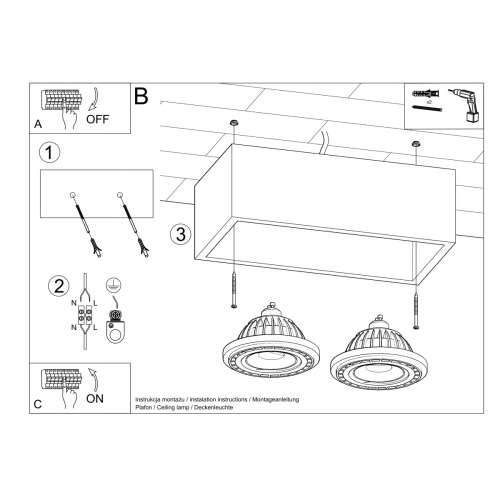Stropna lampa QUATRO 2 beton Cijena