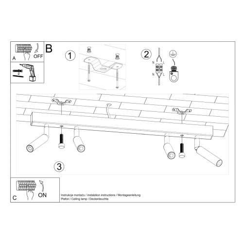 Stropna lampa EYETECH 4 bijela Cijena