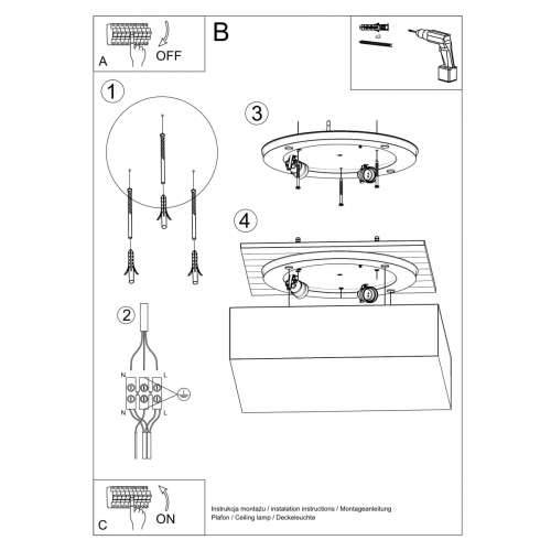 Stropna lampa HORUS 45 bijela Cijena