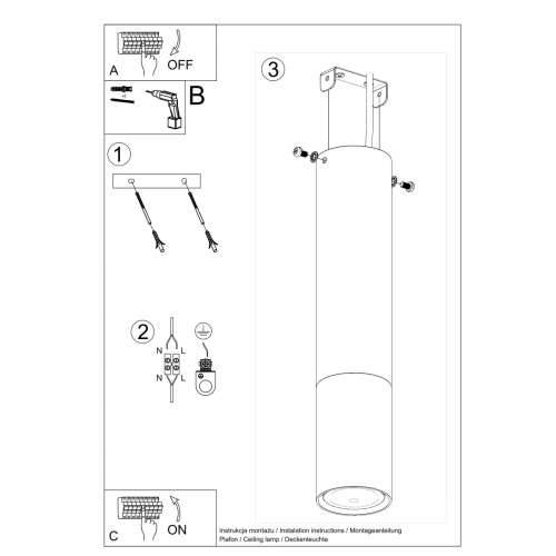 Stropna lampa LOOPEZ crna/krom Cijena