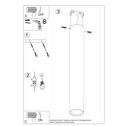 Stropna lampa LAGOS 40 crna Cijena