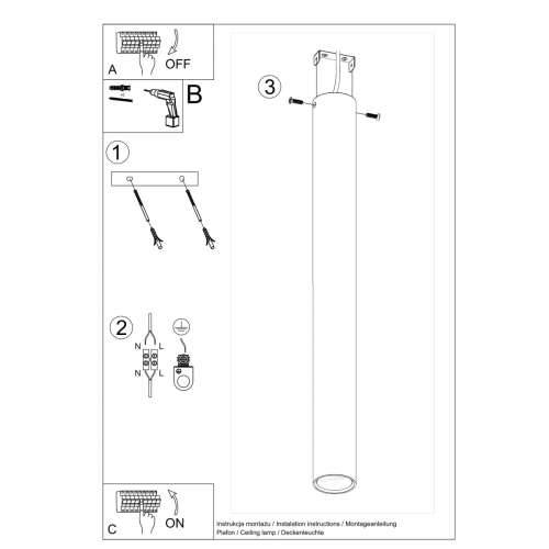 Stropna lampa LAGOS 60 crna Cijena