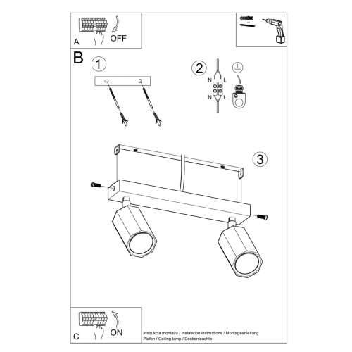 Stropna lampa ZEKE 2 hrast Cijena