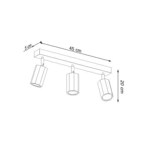 Stropna lampa ZEKE 3 hrast Cijena