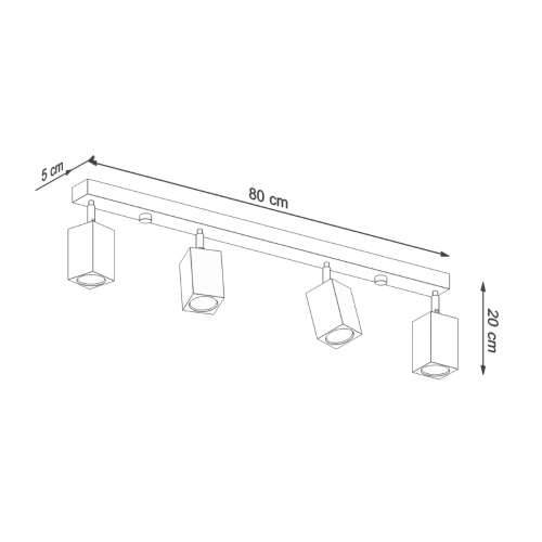 Stropna lampa KEKE 4 hrast Cijena