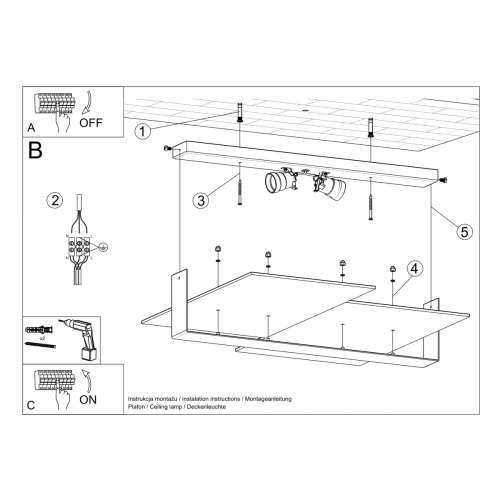 Stropna lampa MASSIMO bijela Cijena
