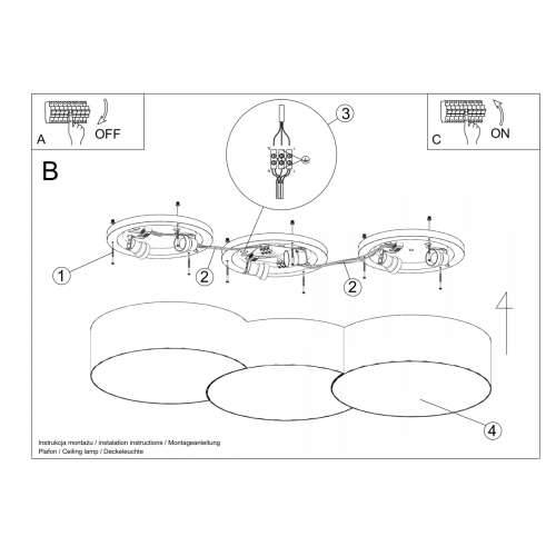 Stropna lampa CIRCLE 3A bijela Cijena