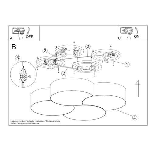 Stropna lampa CIRCLE 4 bijela Cijena