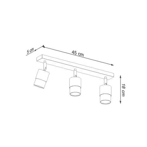 Stropna lampa NERO 3 crna/krom Cijena