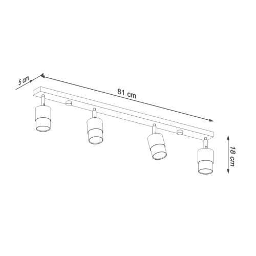 Stropna lampa NERO 4 crna/krom Cijena