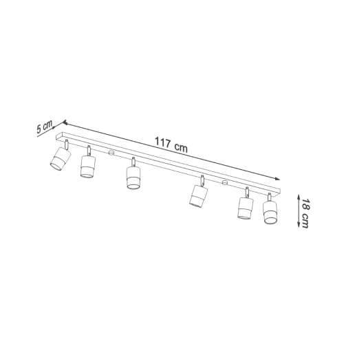 Stropna lampa NERO 6 crna/krom Cijena