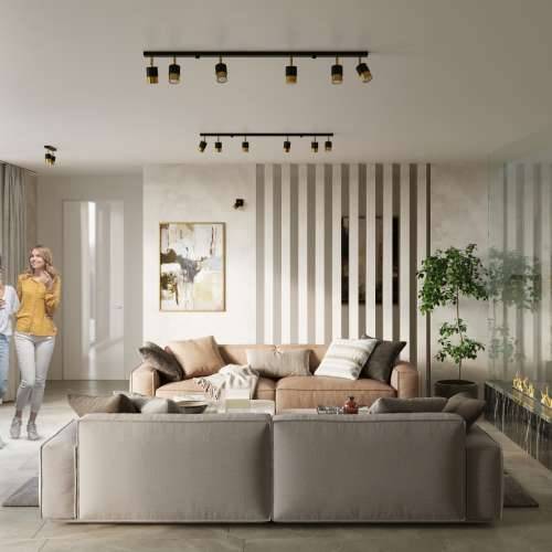 Stropna lampa NERO 3 crna/zlatna Cijena