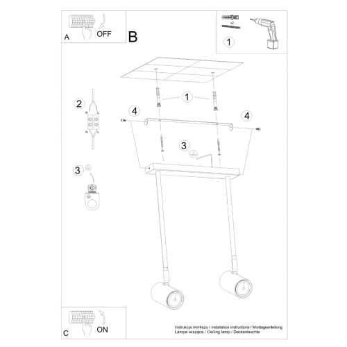 Stropna lampa NORANO 2 crna Cijena