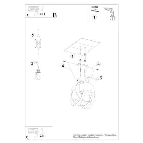 Stropna lampa TULOS crna Cijena