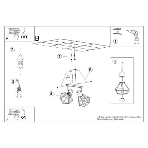 Stropna lampa ARTEMIS 2 bijela Cijena