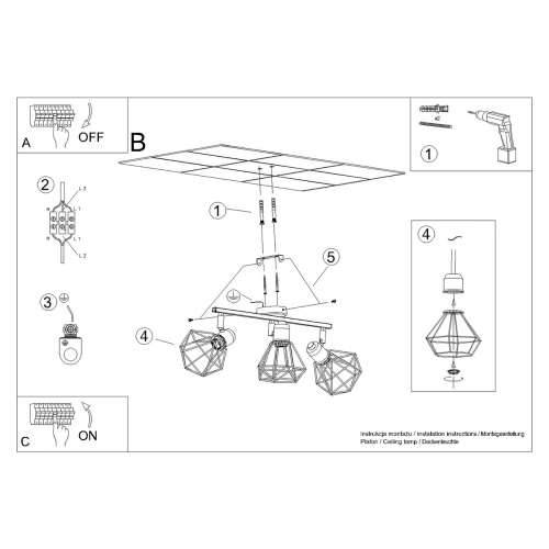 Stropna lampa ARTEMIS 3 bijela Cijena