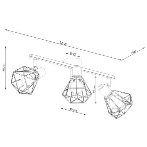 Stropna lampa ARTEMIS 3 crna Cijena