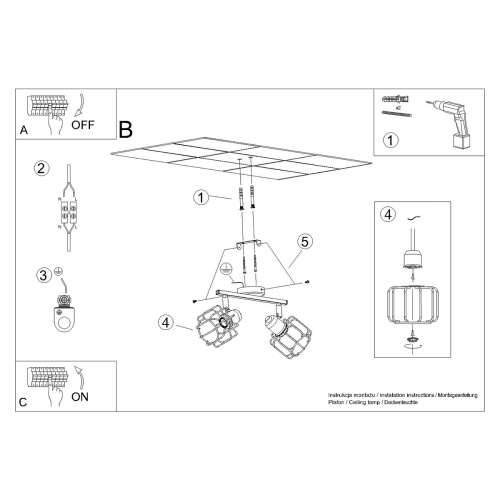 Stropna lampa BELUCI 2 crna Cijena