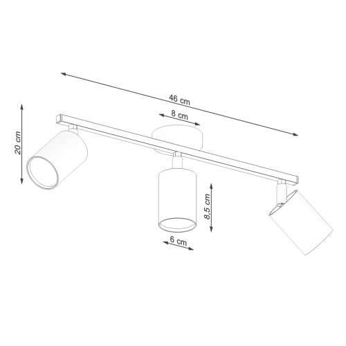 Stropna lampa LEMMI 3 crna Cijena