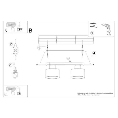 Stropna lampa SAVAR 2 crna Cijena