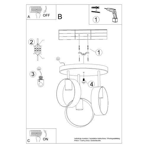Stropna lampa TITRAN 3 bijela Cijena