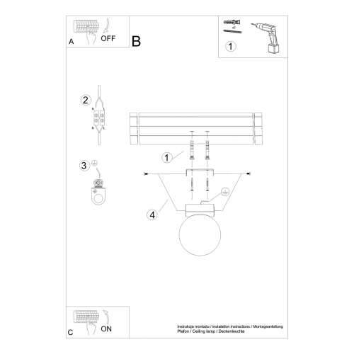 Stropna lampa YOLI 1 crna Cijena