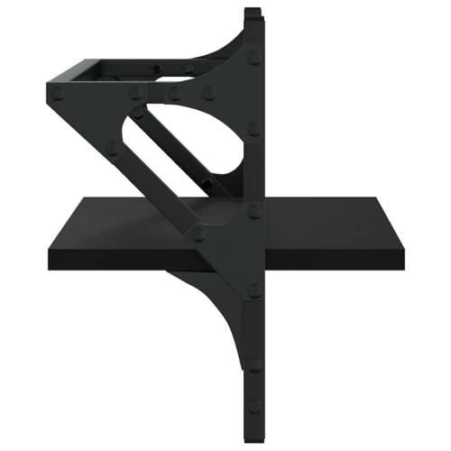 Zidne police s prečkama 2 kom crne 40x25x30 cm - Crna 40 x 25 x 30 cm 2 1 Cijena